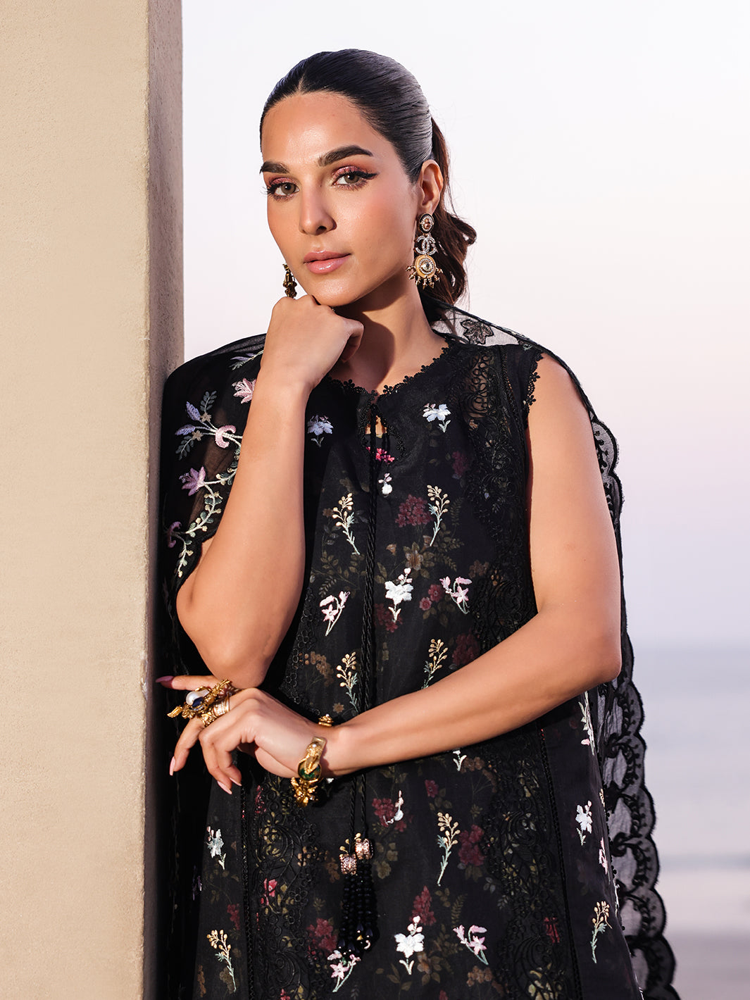 Faiza Faisal | Marine Luxury Lawn 25 | ELVA - Official Faiza Faisal - Agha Fabrics UK