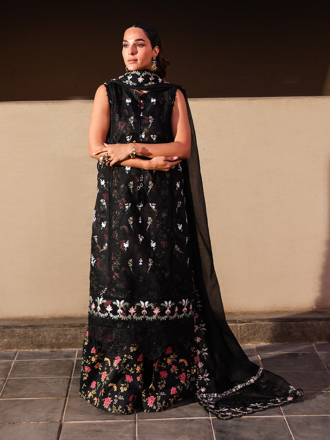 Faiza Faisal | Marine Luxury Lawn 25 | ELVA - Official Faiza Faisal - Agha Fabrics UK