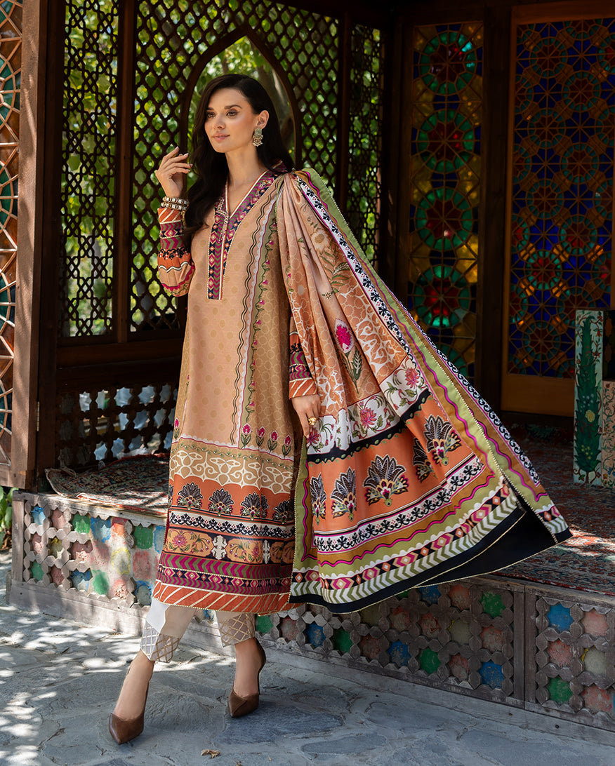Mushq | Nirvana Printed Silk | Solara Crest - Official Mushq - Agha Fabrics UK