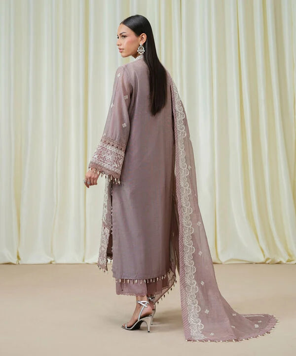 Sapphire | Fall Winter 25 | 3 Piece - Embroidered Muslin Suit 03FELX25V89B