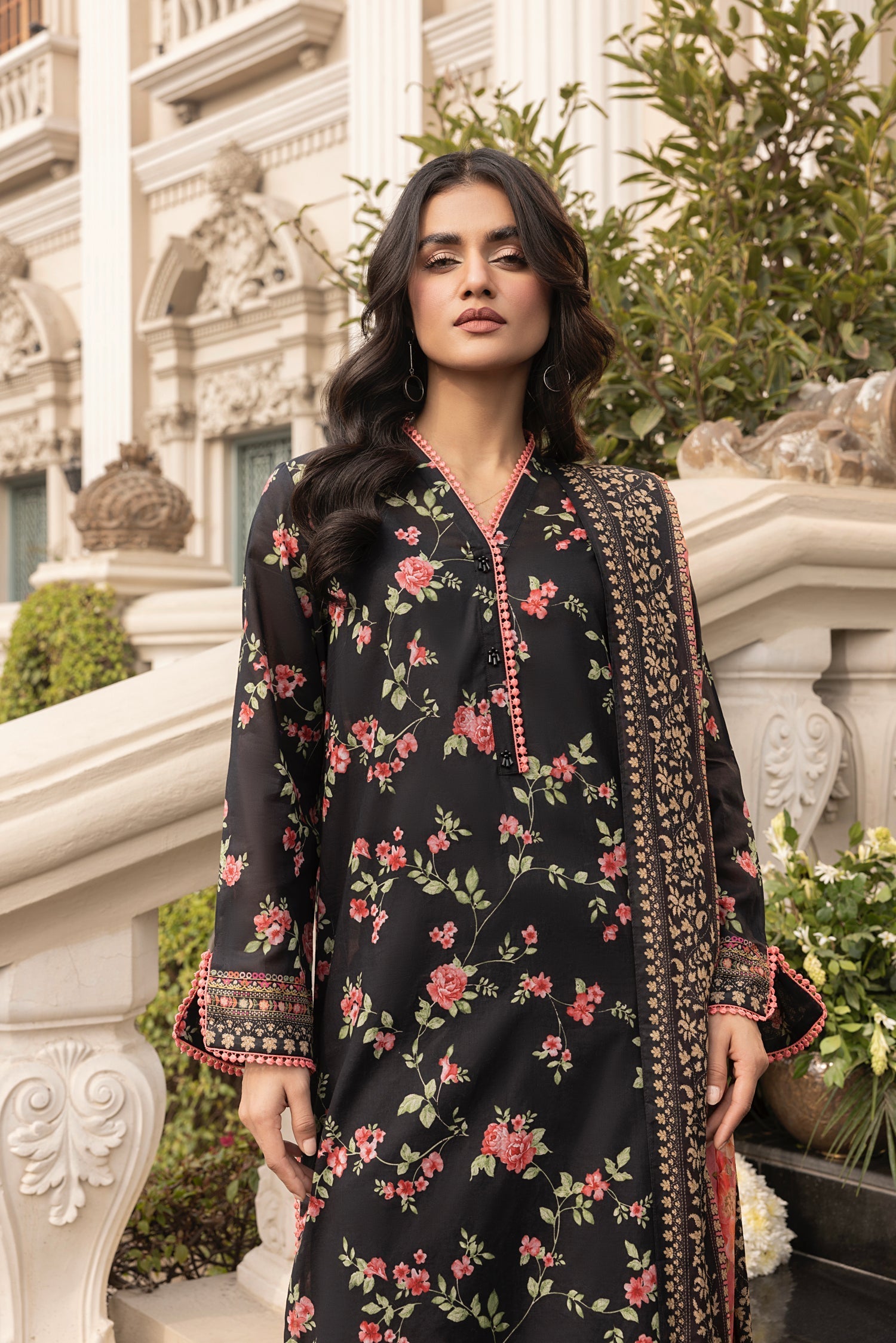LSM | Embroidered and Printed Lawn | LG-MM-0260