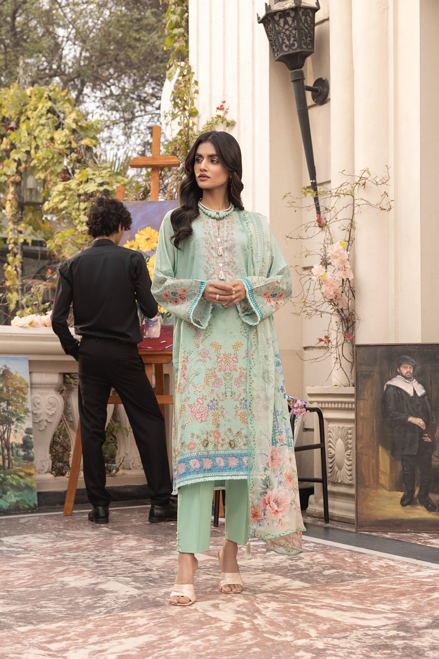 LSM | Embroidered and Printed Lawn | LG-MM-0300