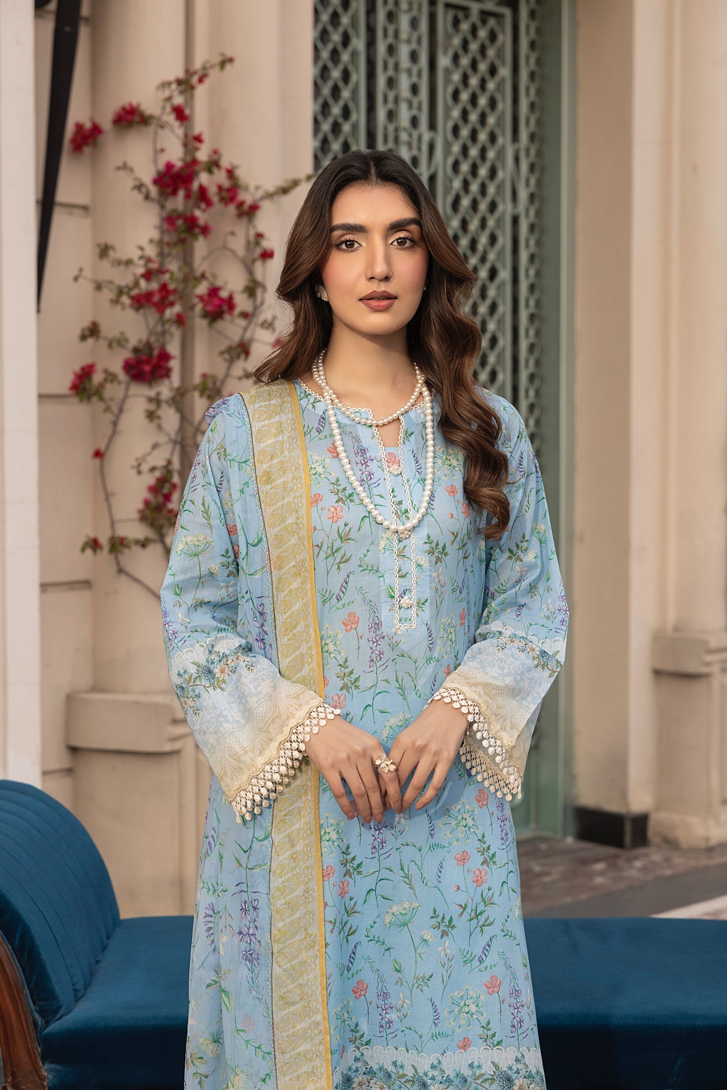 LSM | Embroidered and Printed Lawn | LG-MM-0307