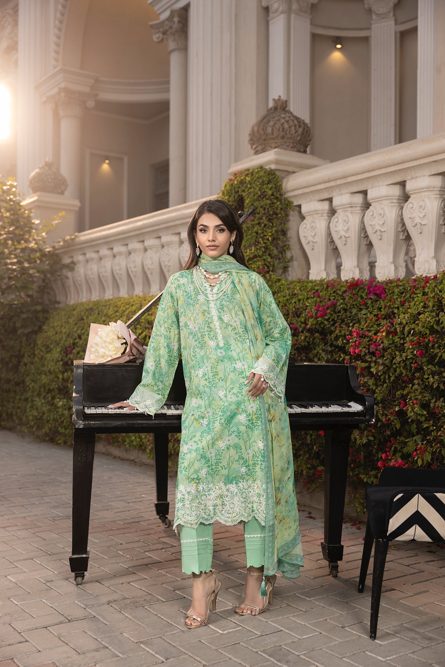 LSM | Embroidered and Printed Lawn | LG-MM-0255