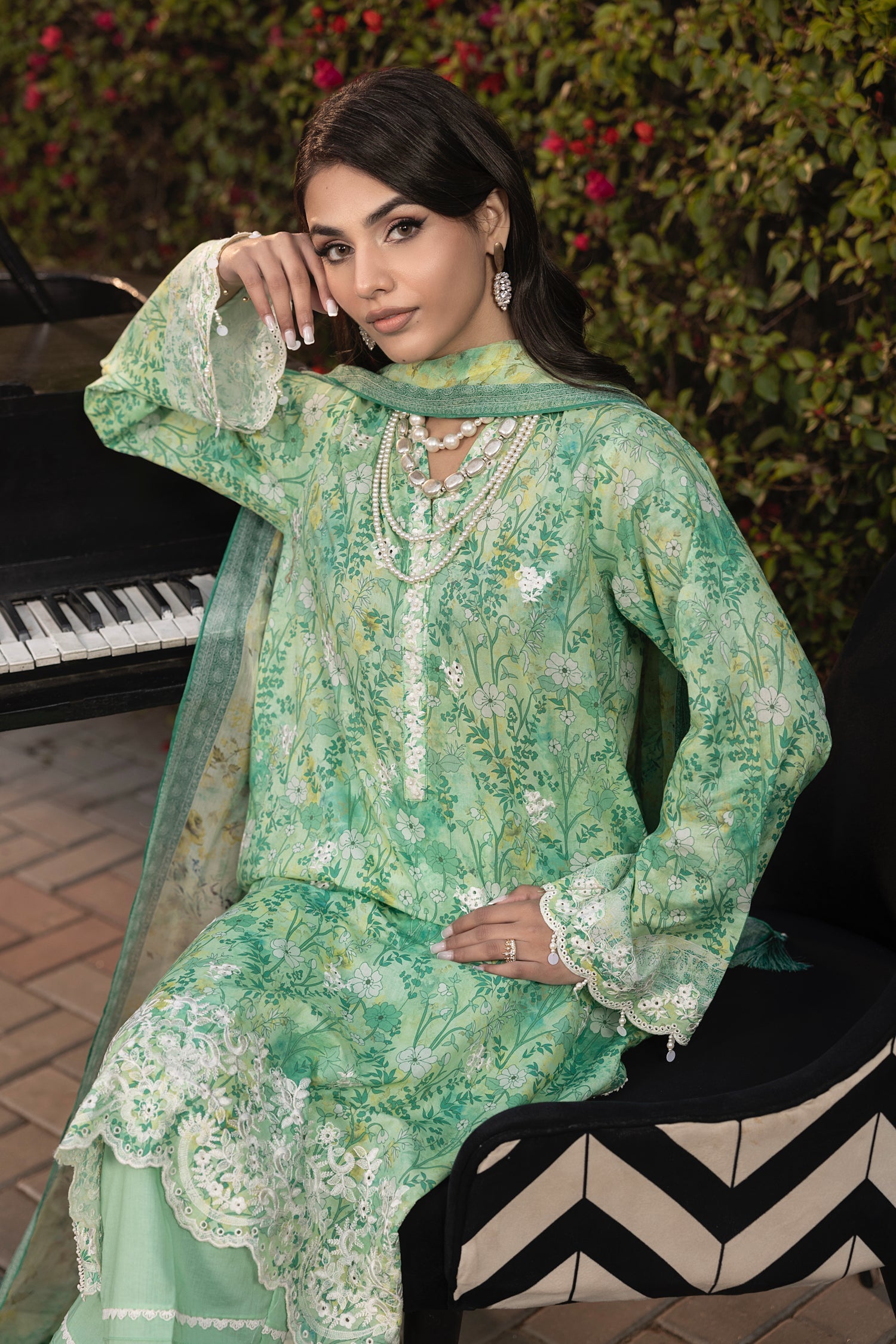 LSM | Embroidered and Printed Lawn | LG-MM-0255