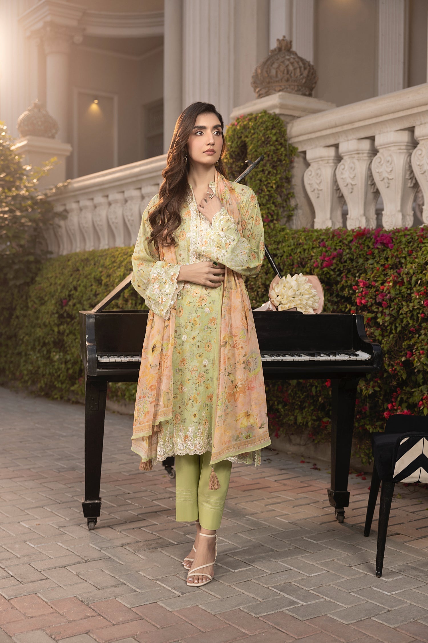 LSM | Embroidered and Printed Lawn | LG-MM-0256