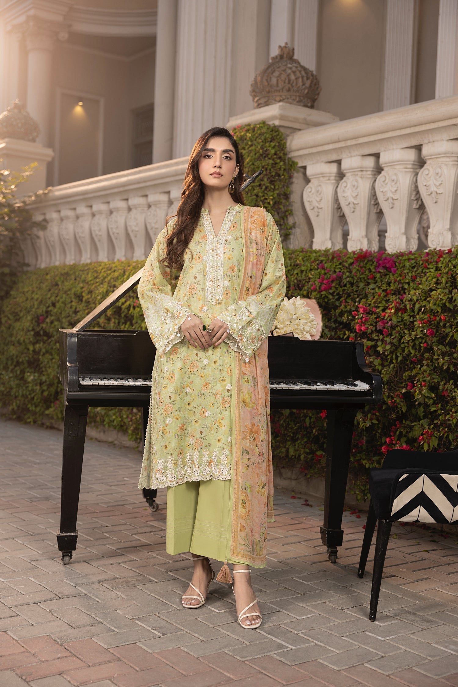 LSM | Embroidered and Printed Lawn | LG-MM-0256