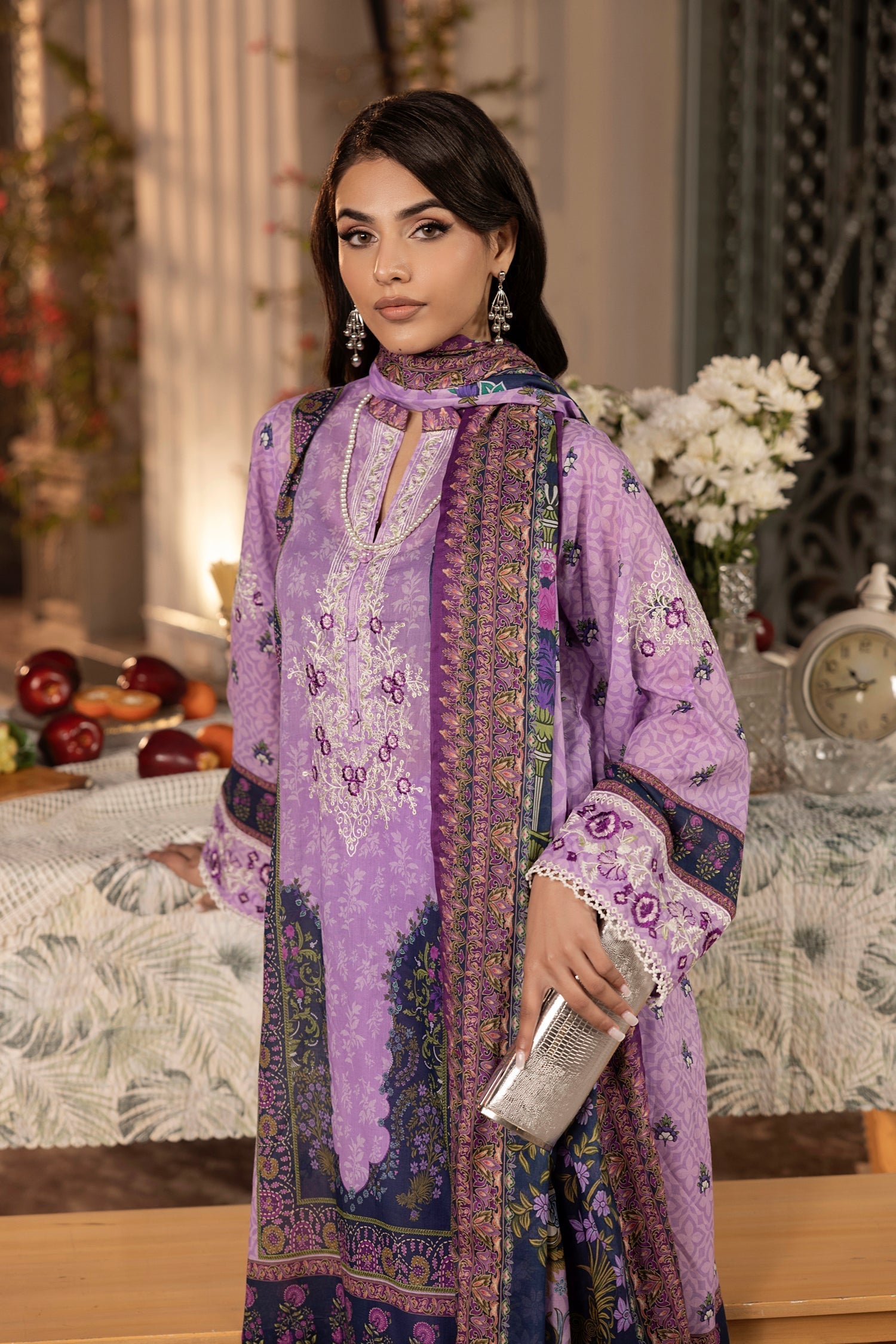 LSM | Embroidered and Printed Lawn | LG-RL-0179