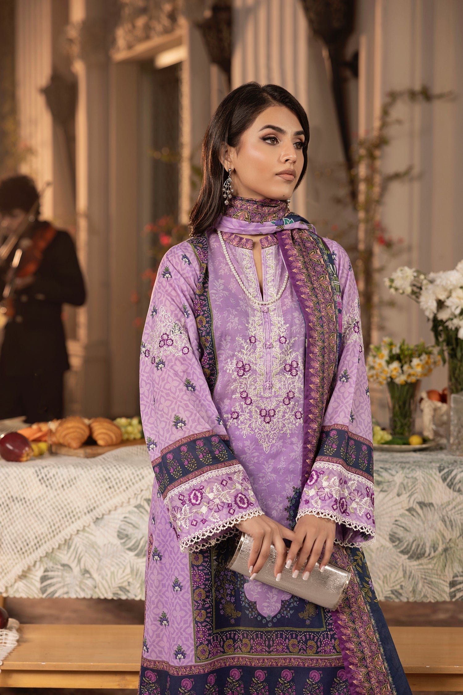 LSM | Embroidered and Printed Lawn | LG-RL-0179