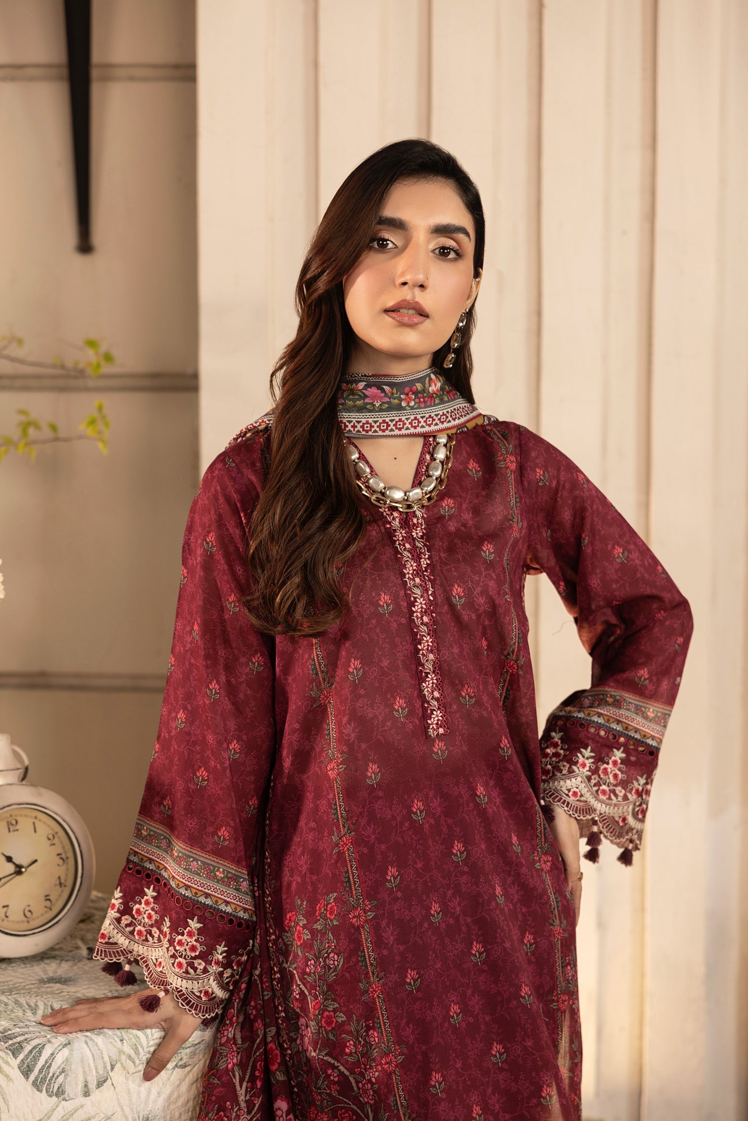 LSM | Embroidered and Printed Lawn | LG-AR-0133
