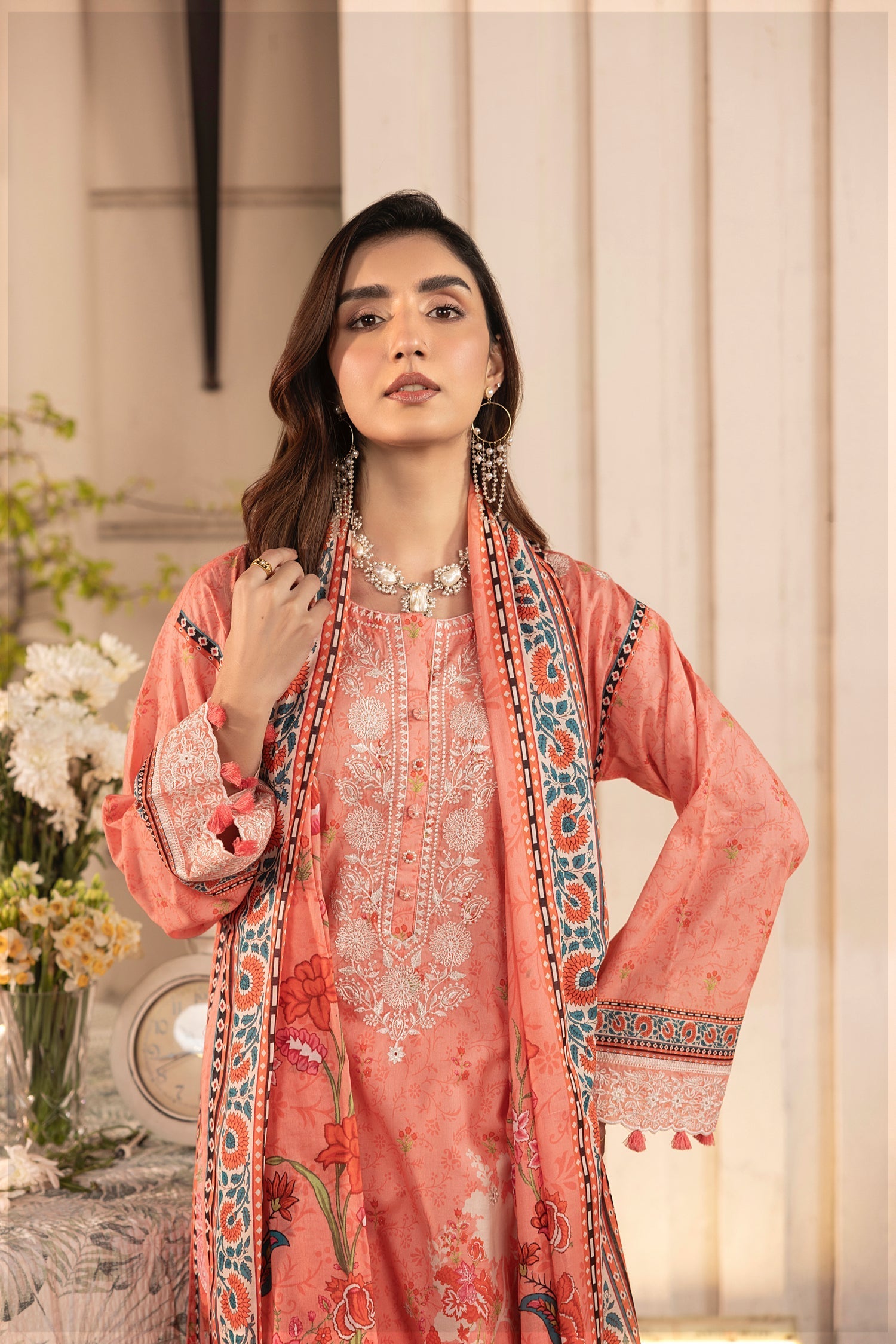 LSM | Embroidered and Printed Lawn | LG-AR-0132