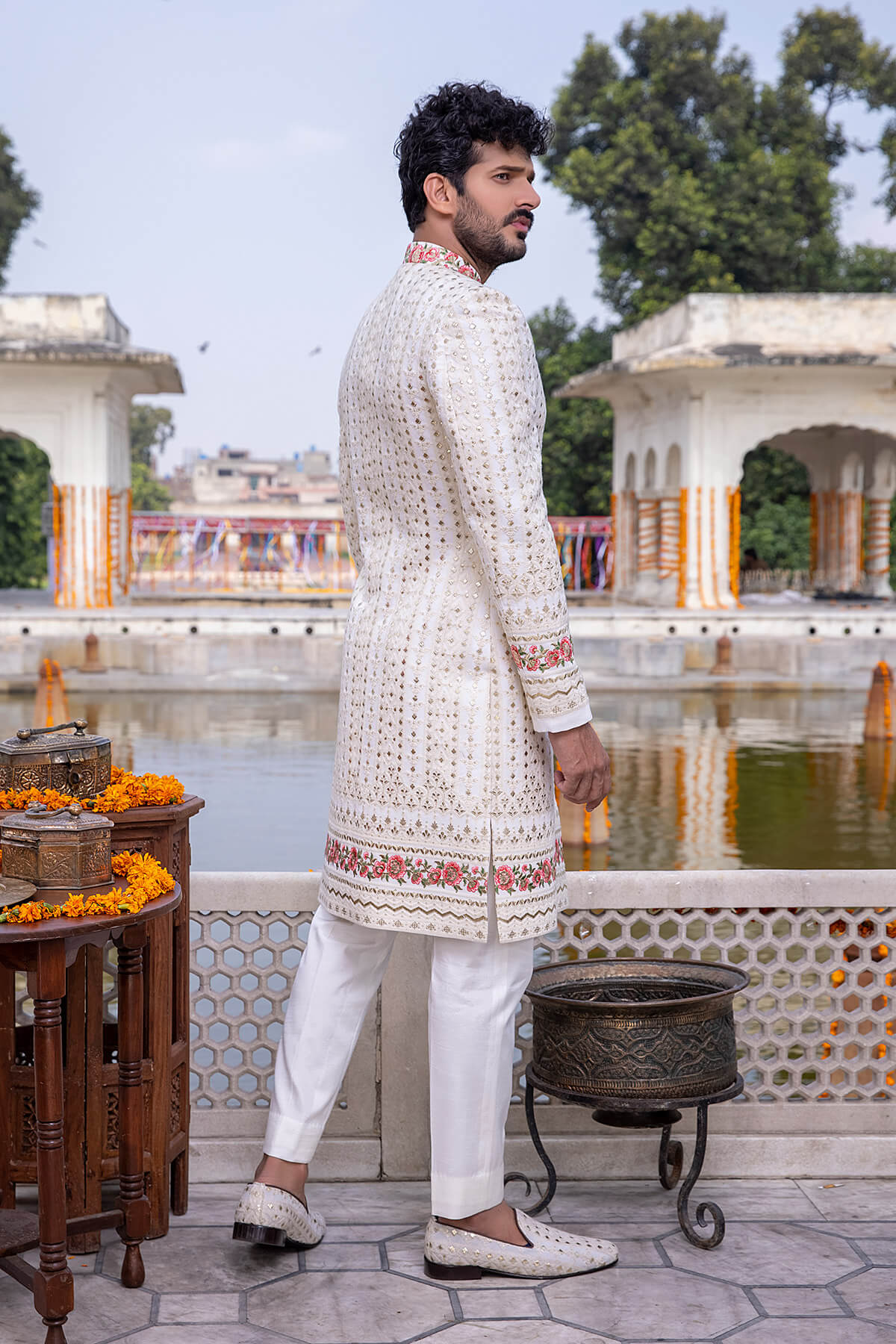 Pakistani Menswear | Mina Kashif | Sherwani D-16-B - Official Agha Fabrics - Agha Fabrics UK