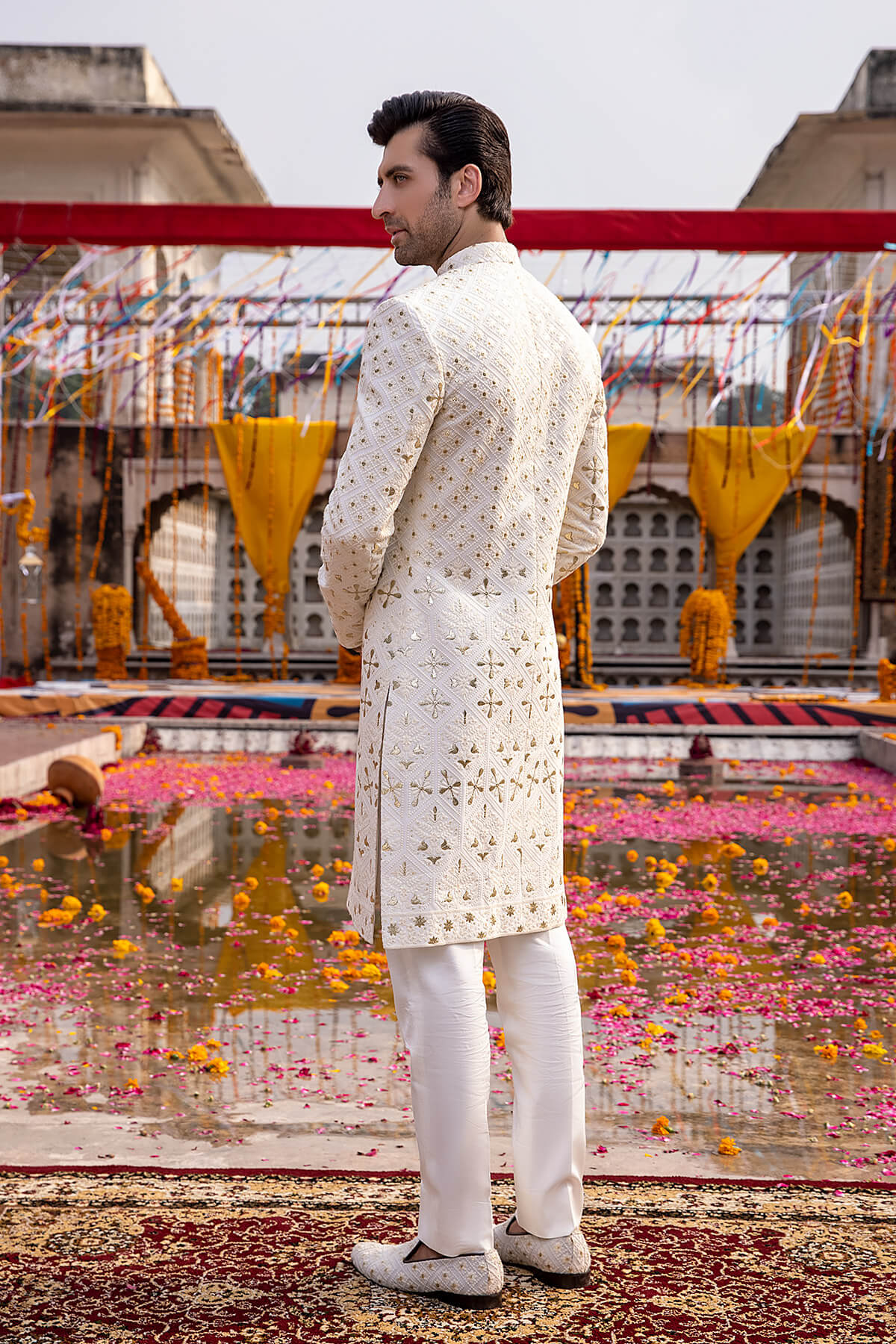 Pakistani Menswear | Mina Kashif | Sherwani D-22 - Official Agha Fabrics - Agha Fabrics UK