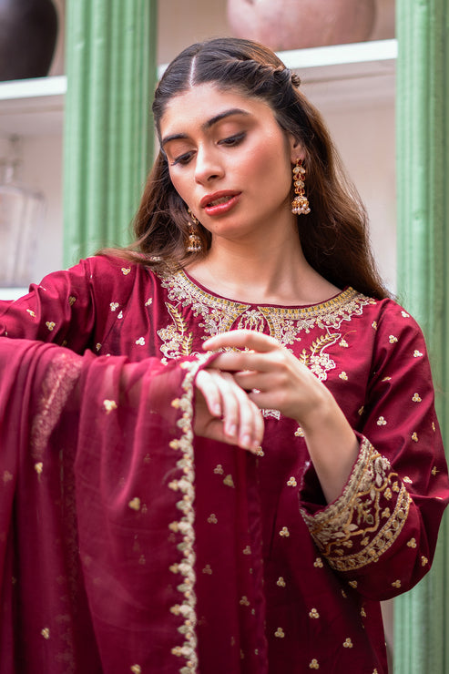 Kross Kulture | Luxury Baharaneh | Baharaneh (Maroon) KLX-00922