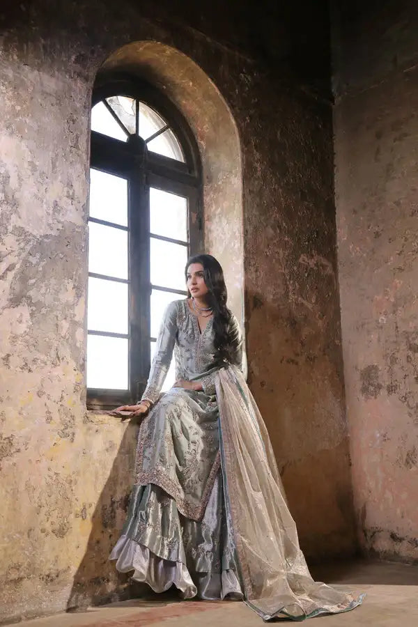 Wahaj M Khan | Banno Wedding Formals | Iceblue Lama Bano outfit