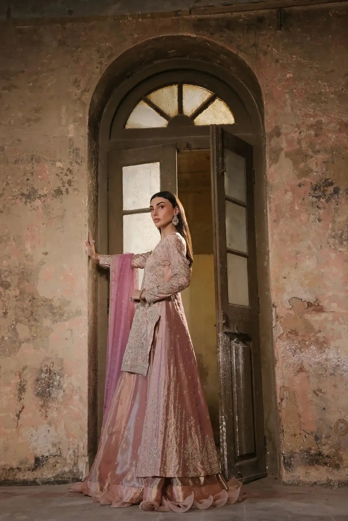 Wahaj M Khan | Banno Wedding Formals | Pale Pink Lama Tissue Bano