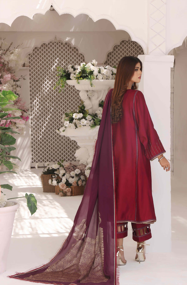 Wahajmkhan | Sitara Formals | MAGENTA PURPLE OUTFIT