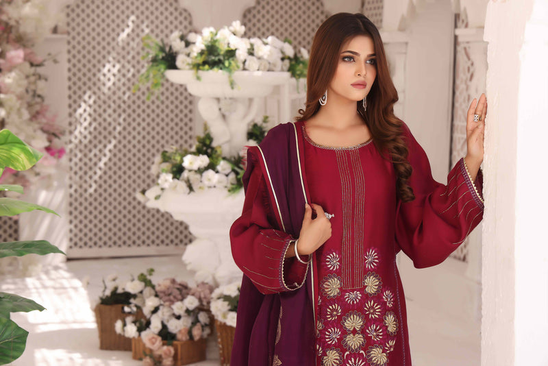 Wahajmkhan | Sitara Formals | MAGENTA PURPLE OUTFIT