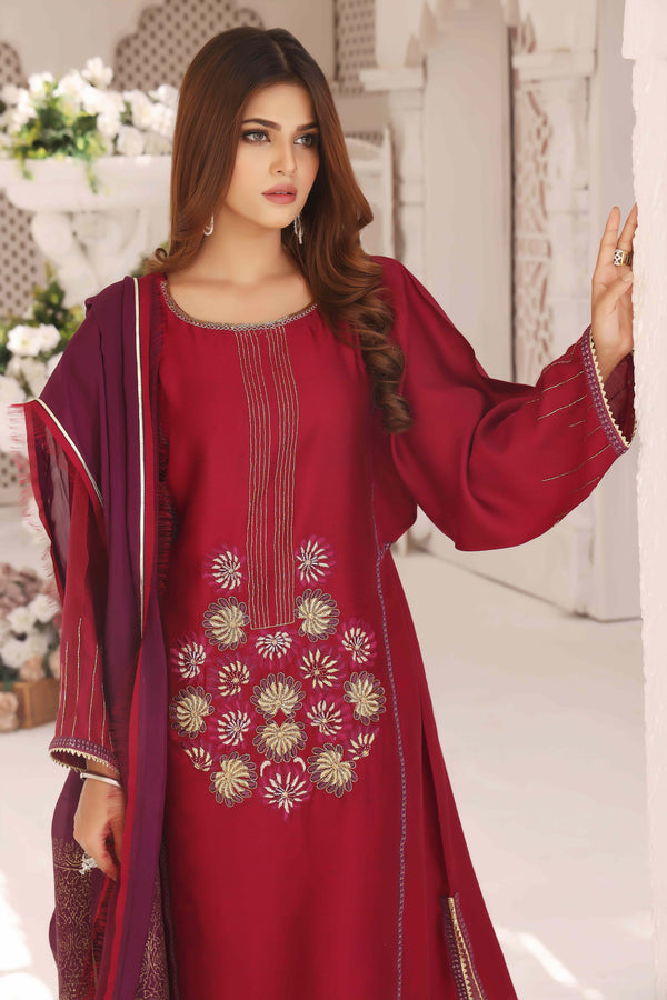 Wahajmkhan | Sitara Formals | MAGENTA PURPLE OUTFIT