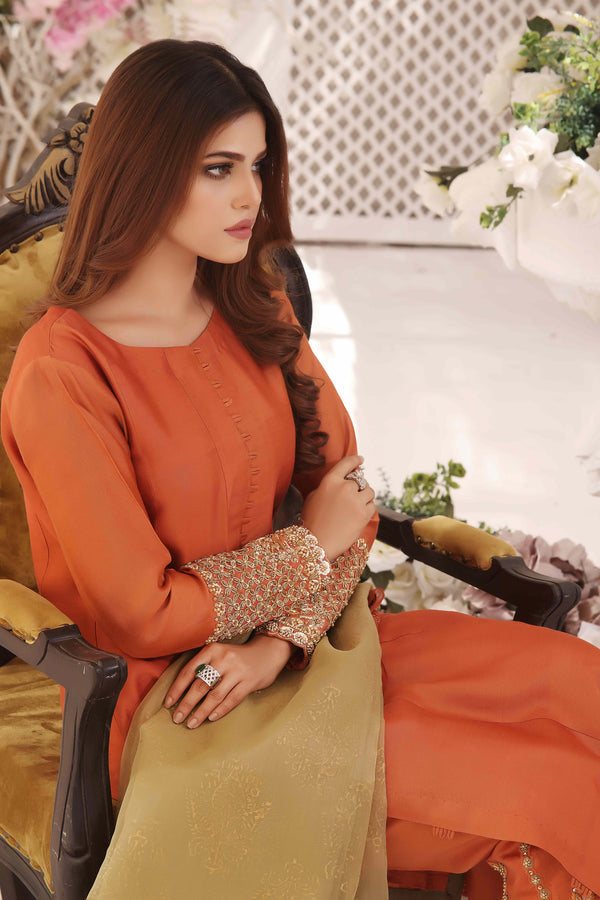Wahajmkhan | Sitara Formals | RUST & DHANI OUTFIT