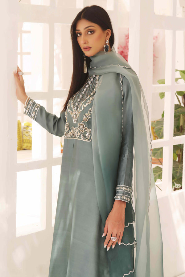 Wahajmkhan | Sitara Formals | SCHOOL GREY KAFTAN OUTFIT