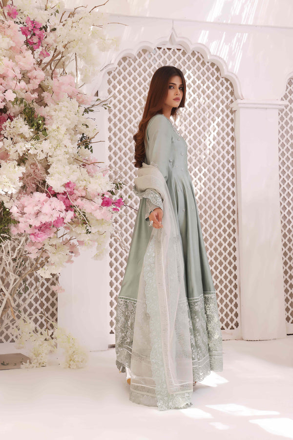 Wahajmkhan | Sitara Formals | MINT SILK ANARKALI OUTFIT