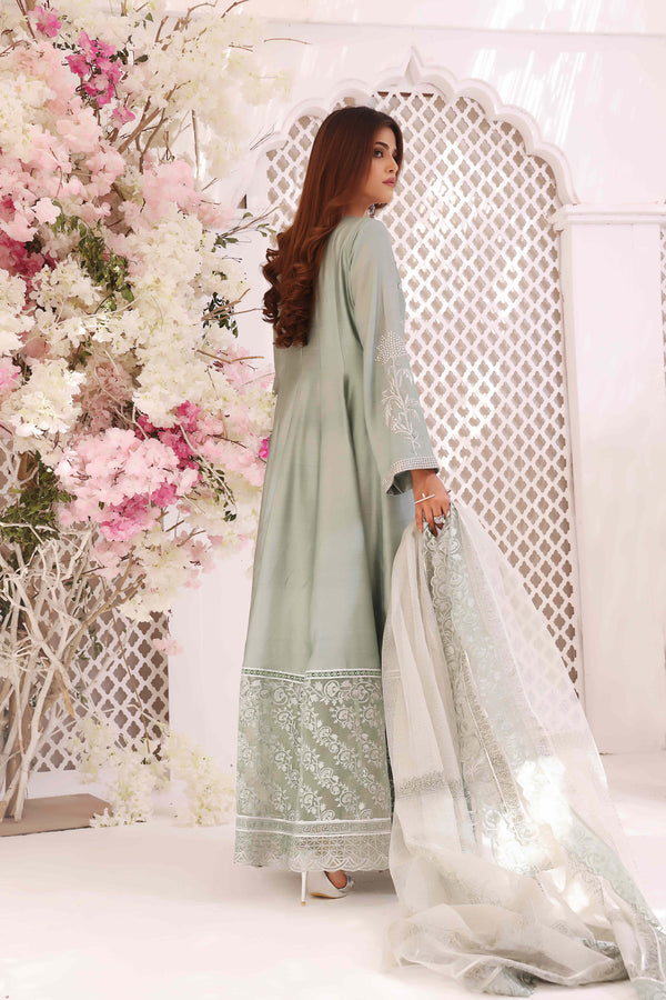 Wahajmkhan | Sitara Formals | MINT SILK ANARKALI OUTFIT