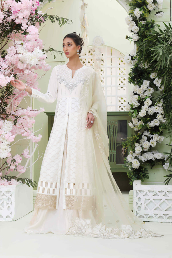 Wahajmkhan | Sitara Formals | WHITE BODICE OUTFIT