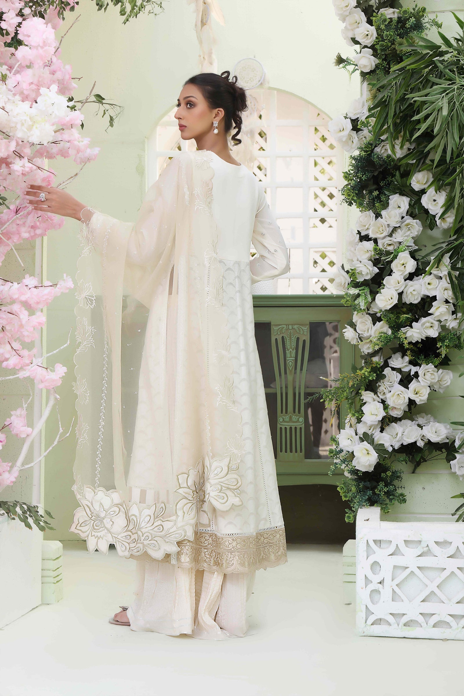 Wahajmkhan | Sitara Formals | WHITE BODICE OUTFIT