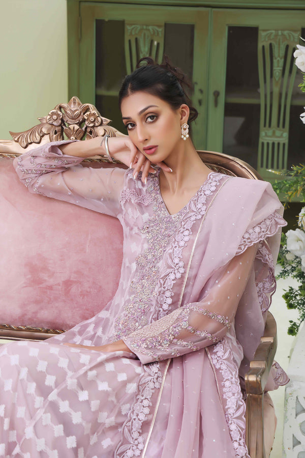 Wahajmkhan | Sitara Formals | LAVENDER HIGH LOW OUTFIT