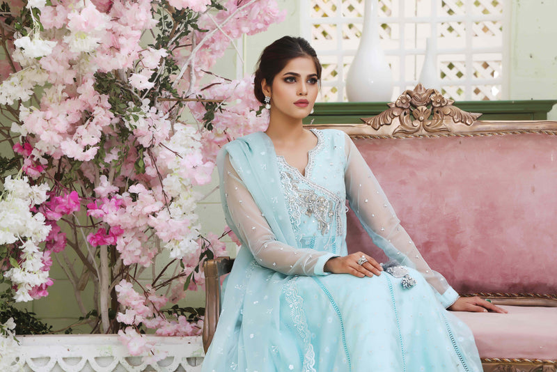 Wahajmkhan | Sitara Formals | FEROZI COTTON NET ANARKALI OUTFIT