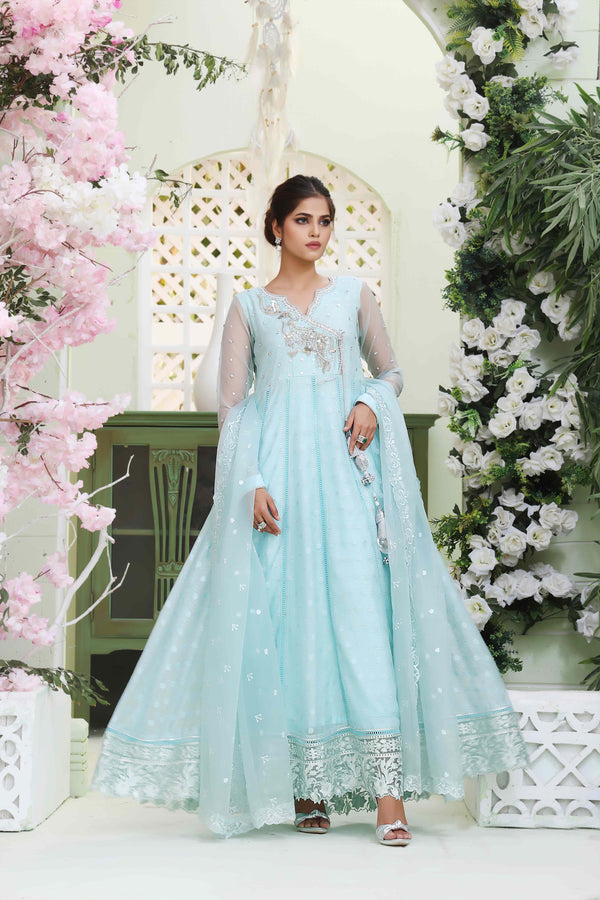Wahajmkhan | Sitara Formals | FEROZI COTTON NET ANARKALI OUTFIT