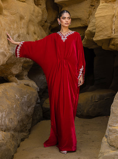 Zainab Chottani | The Kaftan Edit | Capri Red - Official Zainab Chottani - Agha Fabrics UK