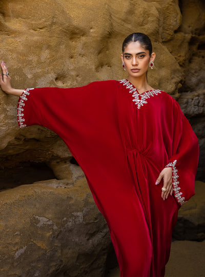 Zainab Chottani | The Kaftan Edit | Capri Red - Official Zainab Chottani - Agha Fabrics UK