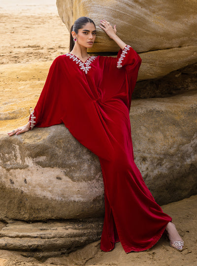 Zainab Chottani | The Kaftan Edit | Capri Red - Official Zainab Chottani - Agha Fabrics UK
