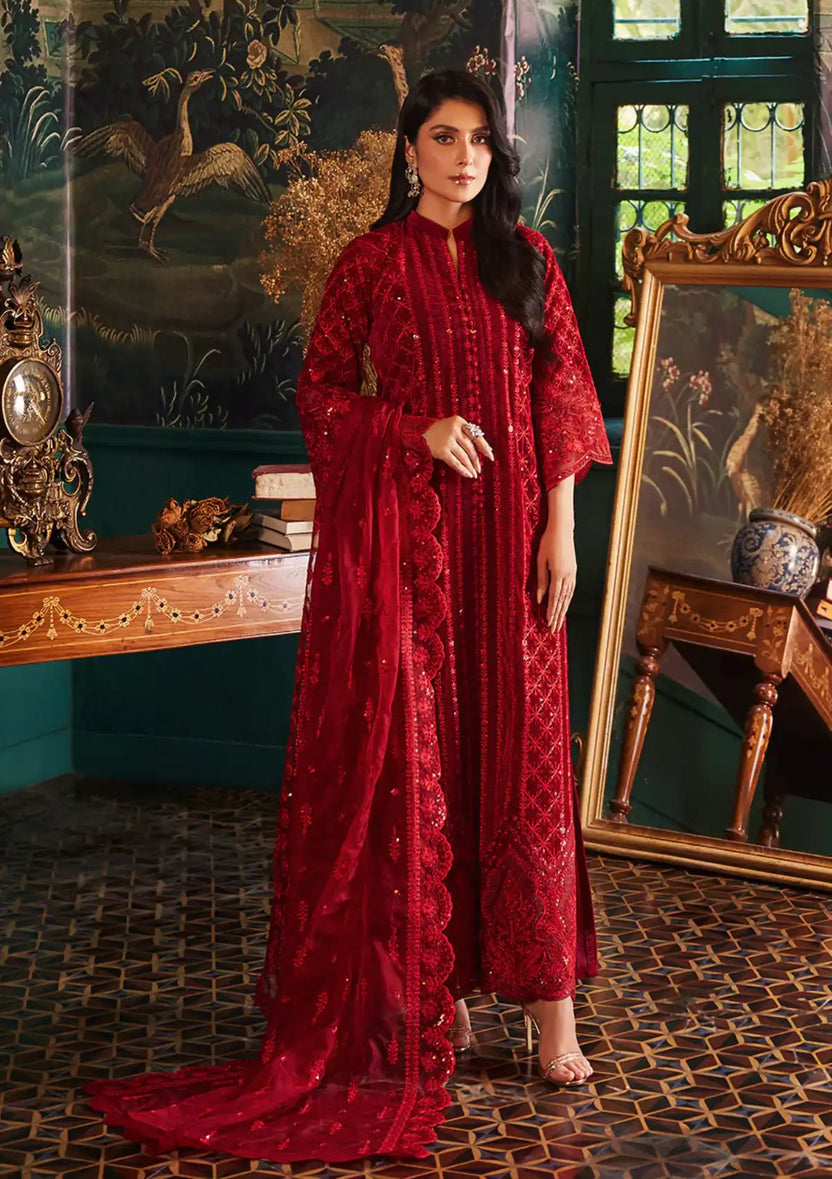 Zainab Chottani | Embroidered Velvet | SURKH D-05 - Official Zainab Chottani - Agha Fabrics UK