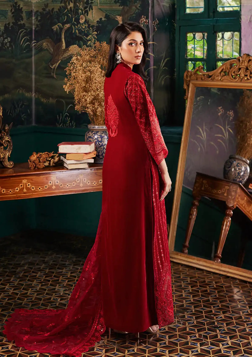 Zainab Chottani | Embroidered Velvet | SURKH D-05 - Official Zainab Chottani - Agha Fabrics UK