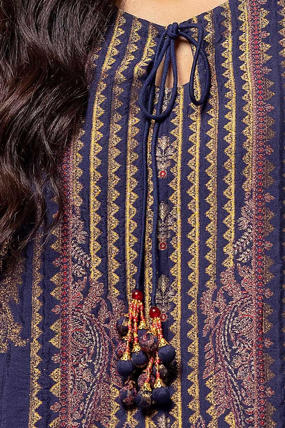 Gul Ahmed | Winter Collection 24 | Khaddar Suit with Pashmina Shawl AP-42020 - Official Gul Ahmed - Agha Fabrics UK