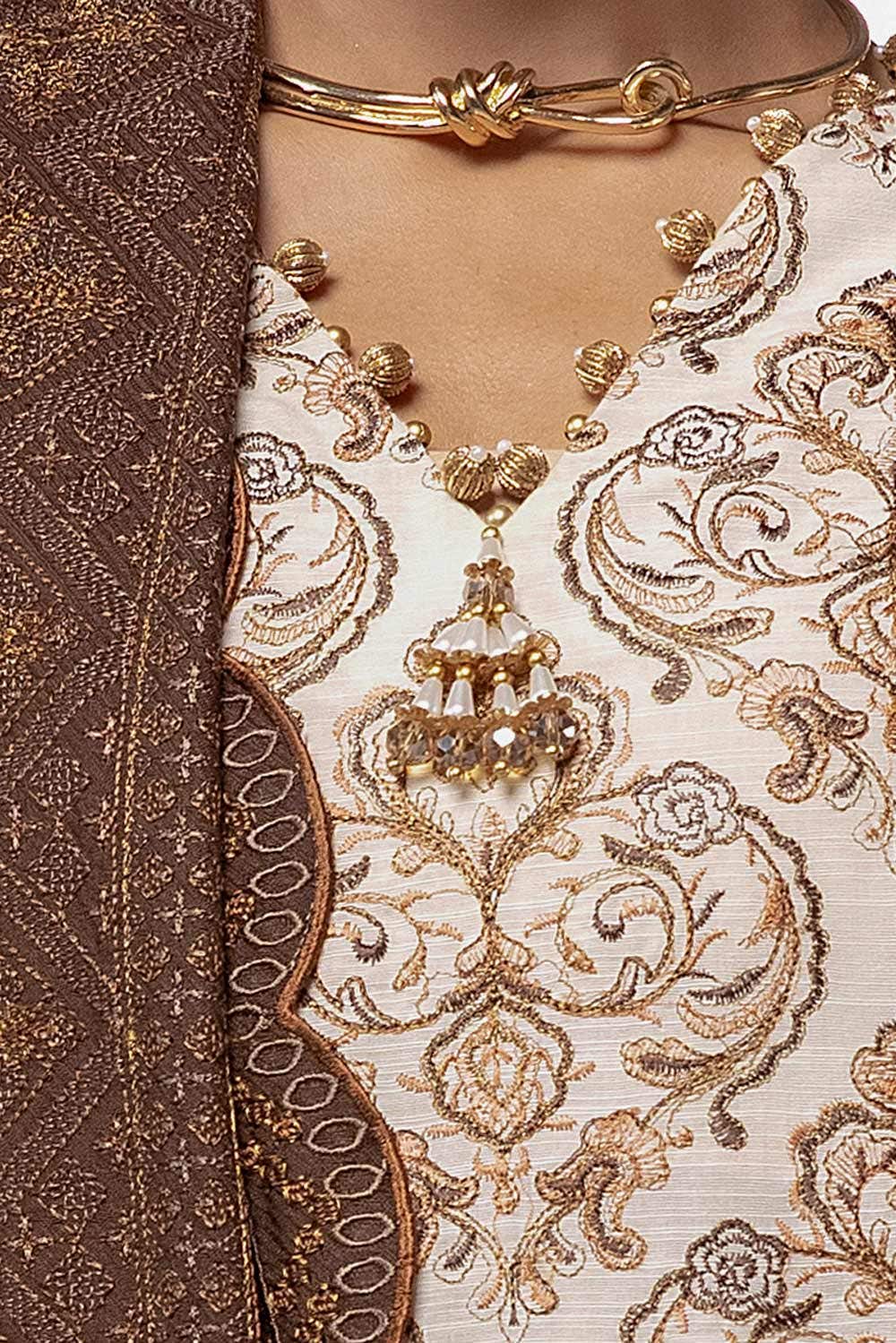 Gul Ahmed | Winter Collection 24 | Twill Cotton Linen Dupatta CV-42011 - Official Gul Ahmed - Agha Fabrics UK