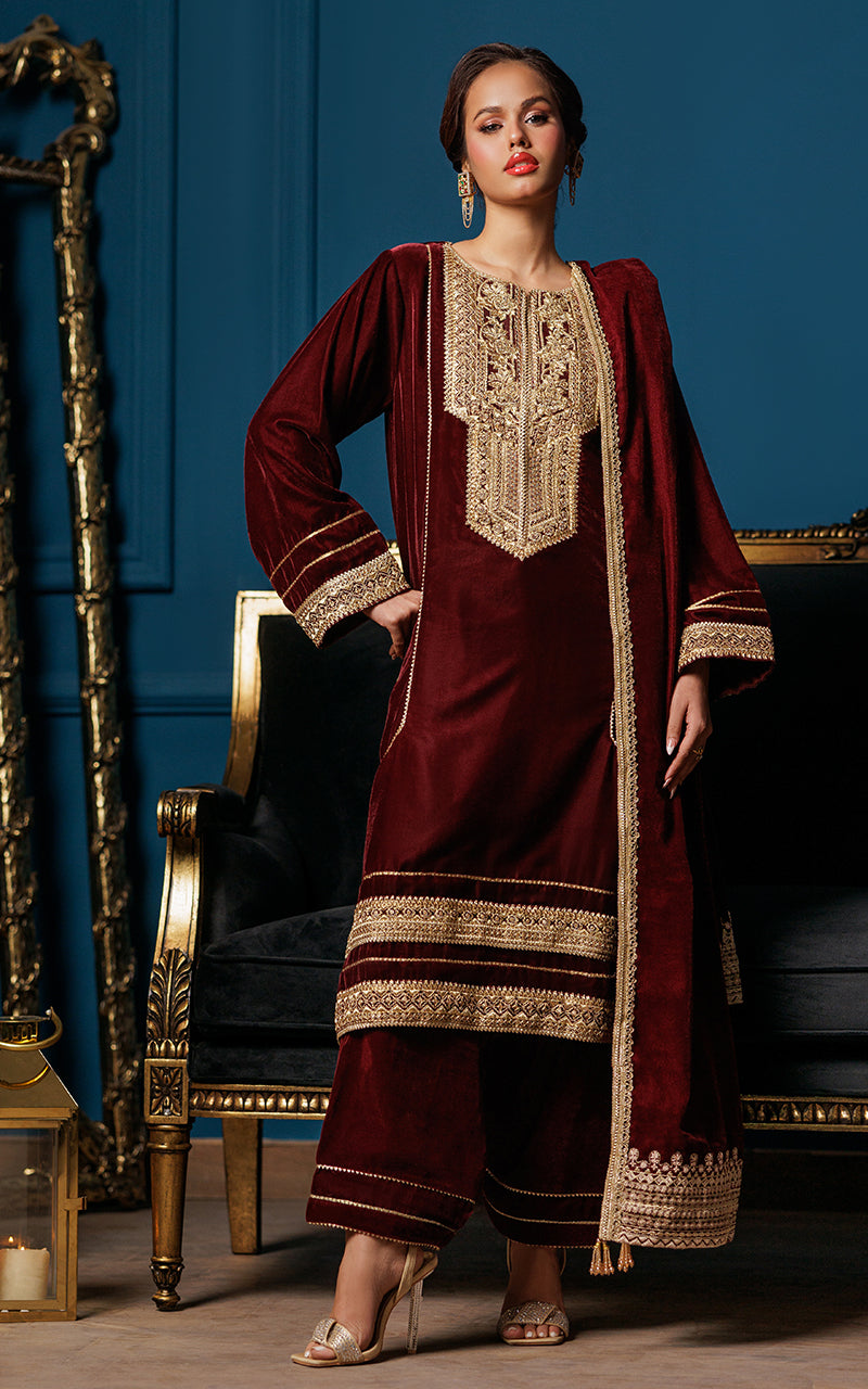 Threads and Motifs | Velvet Collection 25 | 2PC TV-06