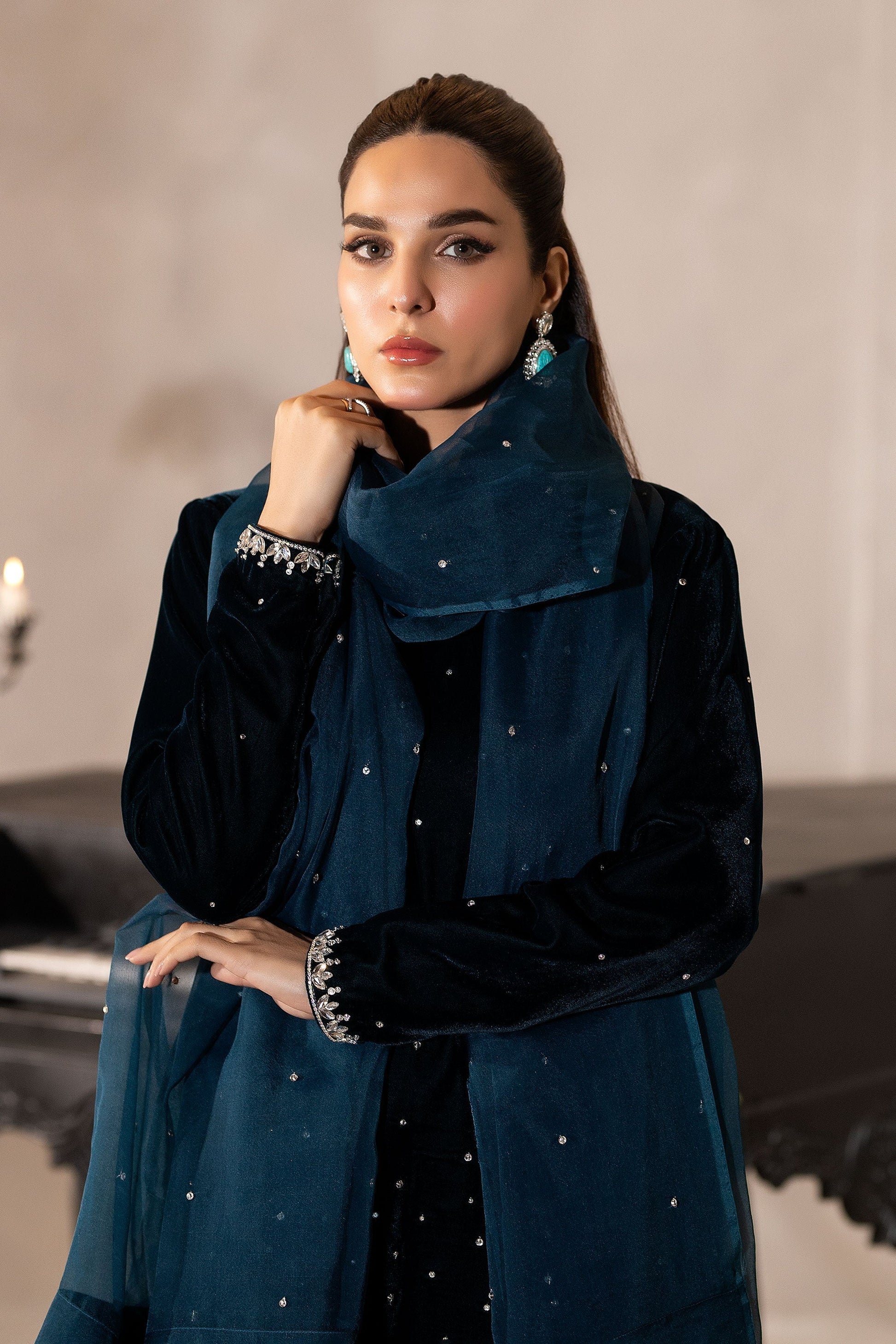 Hana | Mavi Velvets | Sable Mystique - Official Hana - Agha Fabrics UK