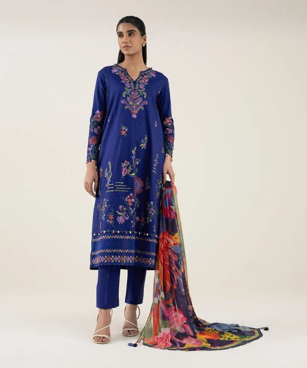 Sapphire | Fall Winter 25 | 3 Piece - Embroidered Lawn Suit 0PESG25V510B