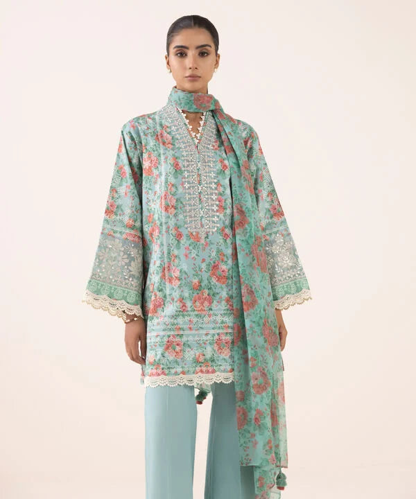 Sapphire | Fall Winter 25 | 3 Piece - Embroidered Cotton Viscose Suit 0PESG25V618B