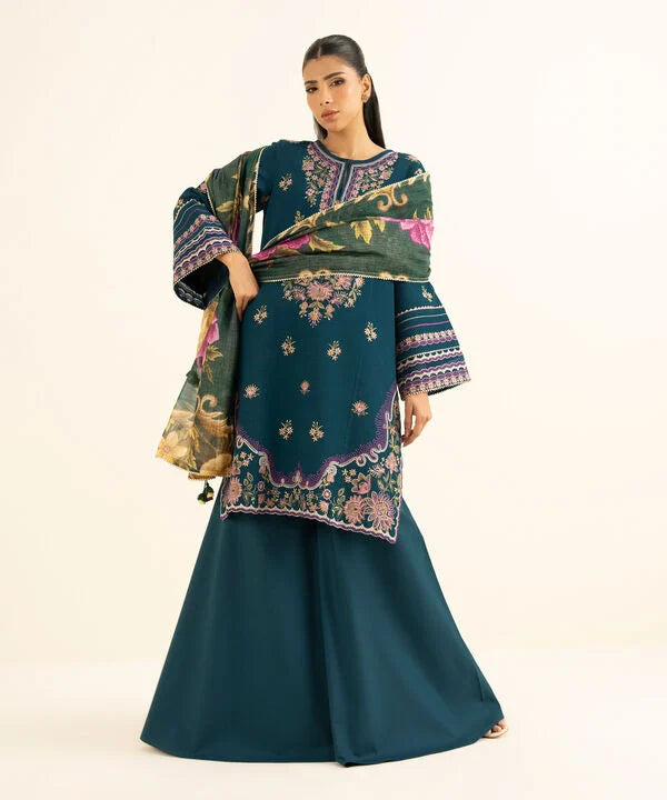 Sapphire | Fall Winter 25 | 3 Piece - Embroidered Dobby Suit 0PEST25V830B