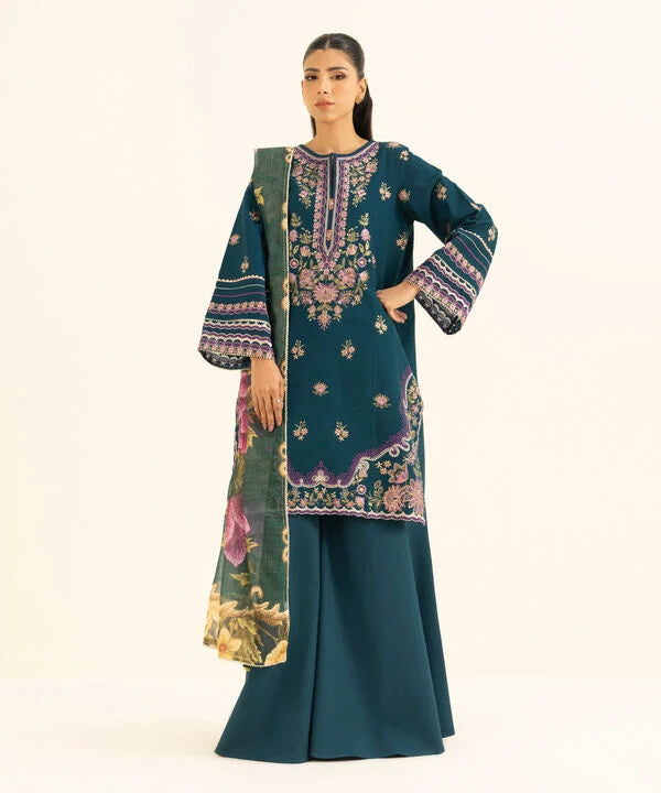 Sapphire | Fall Winter 25 | 3 Piece - Embroidered Dobby Suit 0PEST25V830B