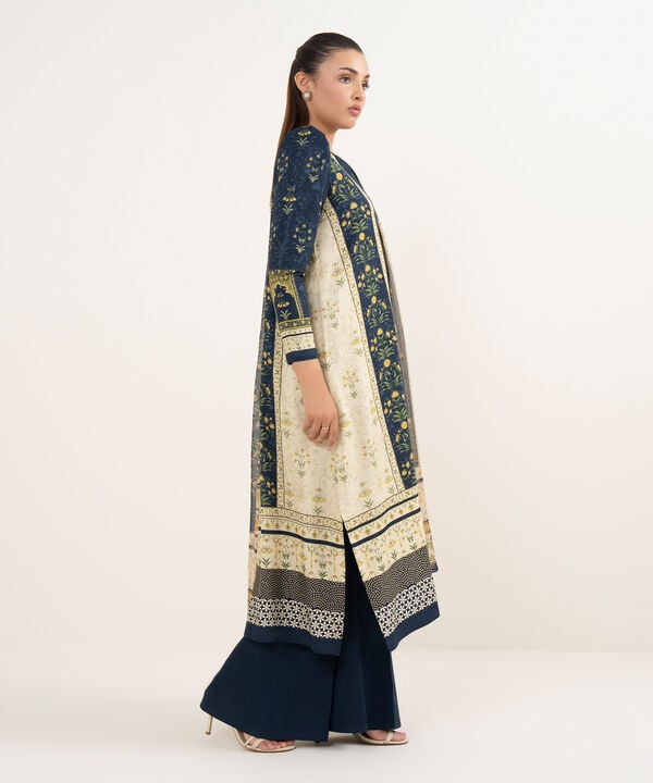 Sapphire | Fall Winter 25 | 3 Piece - Printed Light Linen Suit 0U3PDY25V536