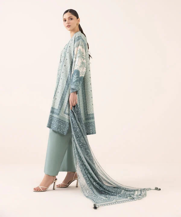 Sapphire | Fall Winter 25 | 3 Piece - Printed Light Linen Suit 0U3PDY25V631