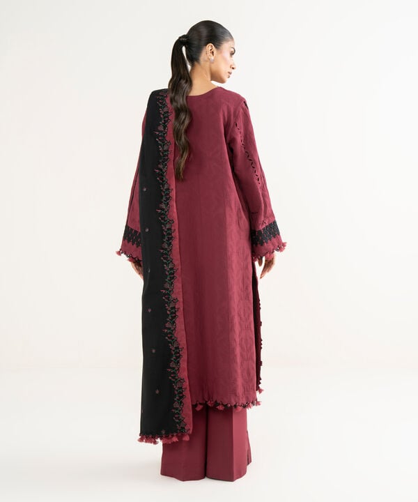 Sapphire | Fall Winter 25 | 3 Piece - Embroidered Cotton Jacquard Suit 0U3PEJQ25V82