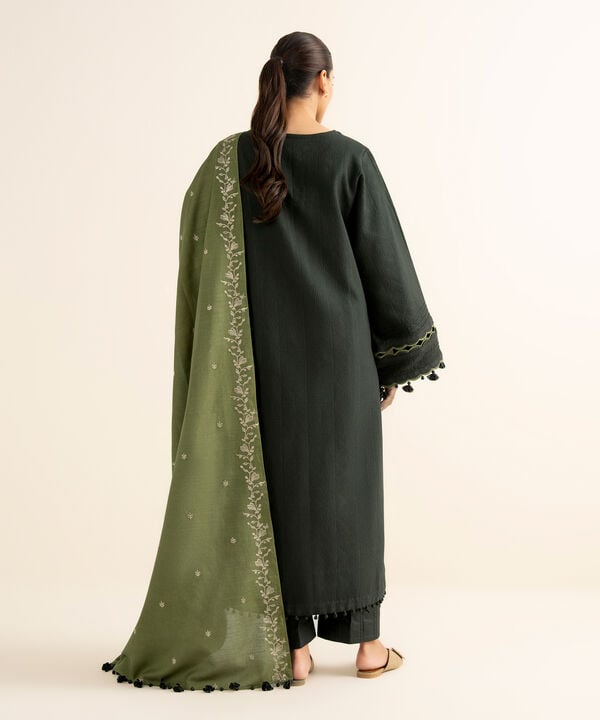 Sapphire | Fall Winter 25 | 3 Piece - Embroidered Cotton Jacquard Suit 0U3PEJQ25V83