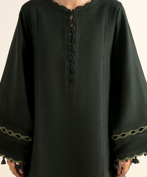 Sapphire | Fall Winter 25 | 3 Piece - Embroidered Cotton Jacquard Suit 0U3PEJQ25V83